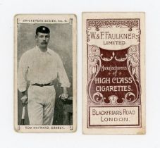 A part-set of 12 (of 20) Faulkner 'Cricketers Series' cigarette cards circa 1902.Buyer’s Premium