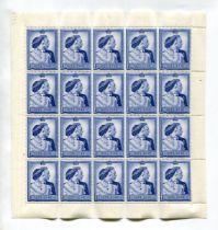 Great Britain 1948 Silver Wedding £1 unmounted mint sheet of twenty stamps.Buyer’s Premium 29.4% (