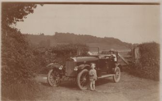 BRITISH CARS. A collection of approximately 230 photographs and 29 postcards of British motorcars,