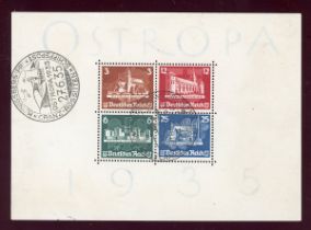 Germany 1935 Ostropa miniature sheet fine used with special ship cancel.Buyer’s Premium 29.4% (