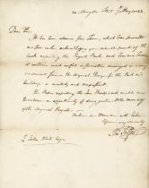 AUTOGRAPH. An autograph letter signed (a.l.s.) by Thomas Telford dated 7th May 1823, thanking the