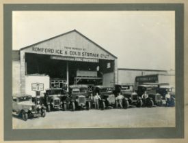 COMMERCIAL VEHICLES. A collection of approximately 33 photographs and 2 postcards of trucks, lorries