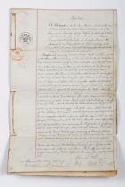 NAVY. A manuscript naval Protest by Captain Charles Stringer of the Schooner Charles Whiteway of