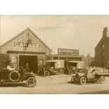 GARAGES. A collection of 53 photographs and 44 postcards of garages, petrol/filling stations and