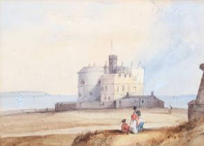 Attributed to Lieutenant General Paul Anderson - 'Pendennis Castle, Cornwall', watercolour,