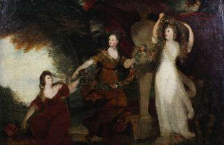 Follower of Sir Joshua Reynolds - 'Sketch for the portrait of the Montgomery sisters', 19th