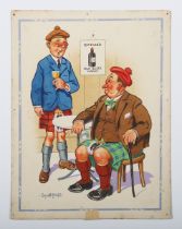 Donald McGill - MacNab's Old Scots Whisky, 20th century gouache on card, signed recto, inscribed