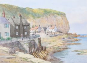 Warren Williams - 'Black Horse, Staithes' and 'Criccieth Castle', a pair of late 19th/early 20th