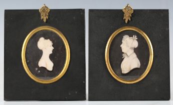 William Hamlet of Bath - a late 18th century oval miniature profile portrait of Ellen Anderson,