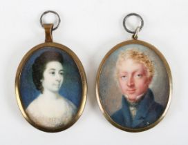 Circle of John Smart - an 18th century half-length portrait miniature of Fanny Ross née Webbe,