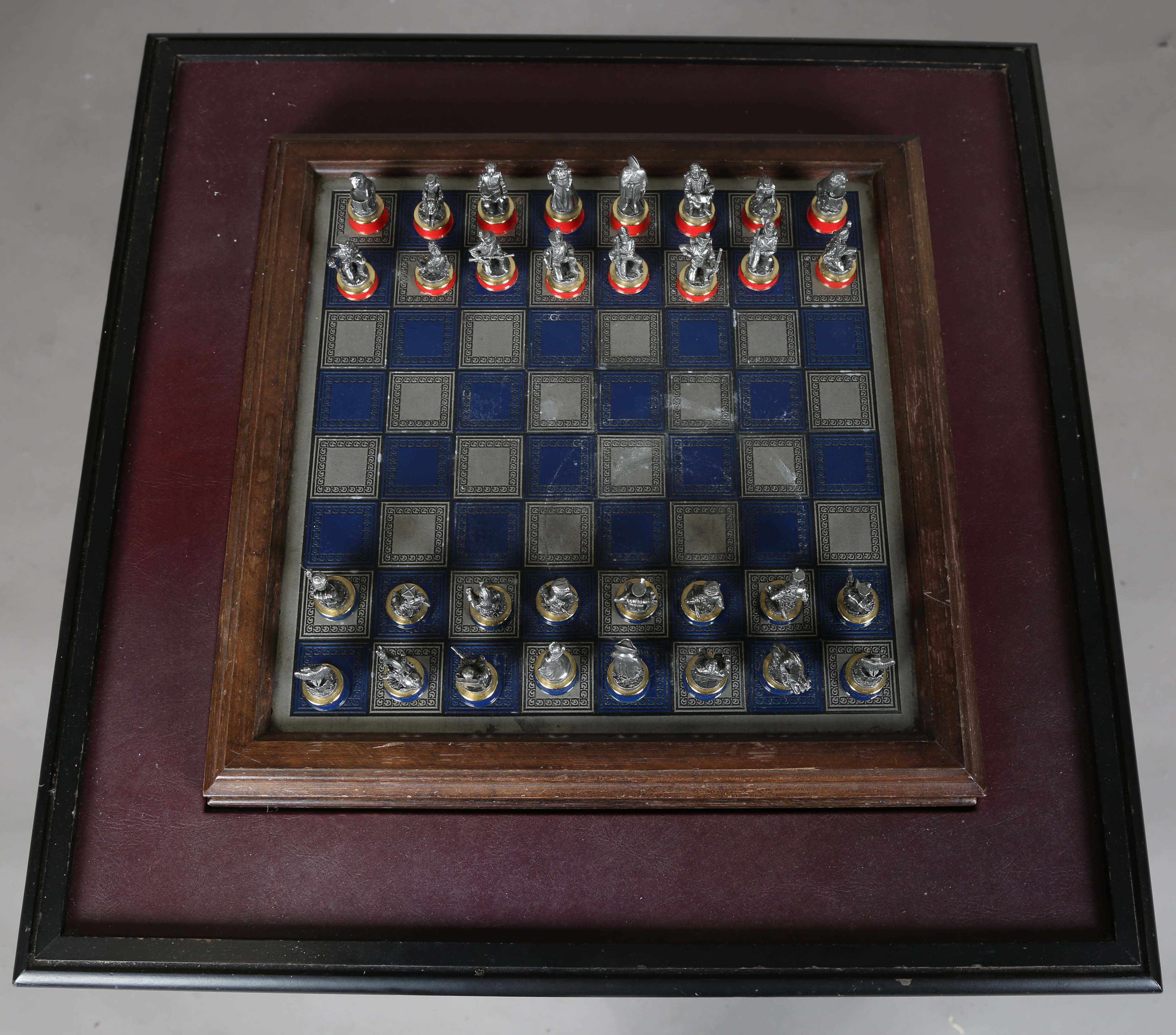 A modern 'Battle of Waterloo' chess set and table by Franklin Mint, height 27cm, width 51cm.Buyer’ - Image 21 of 25