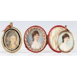British or Irish School - a late 18th/early 19th century oval half-length portrait miniature of a