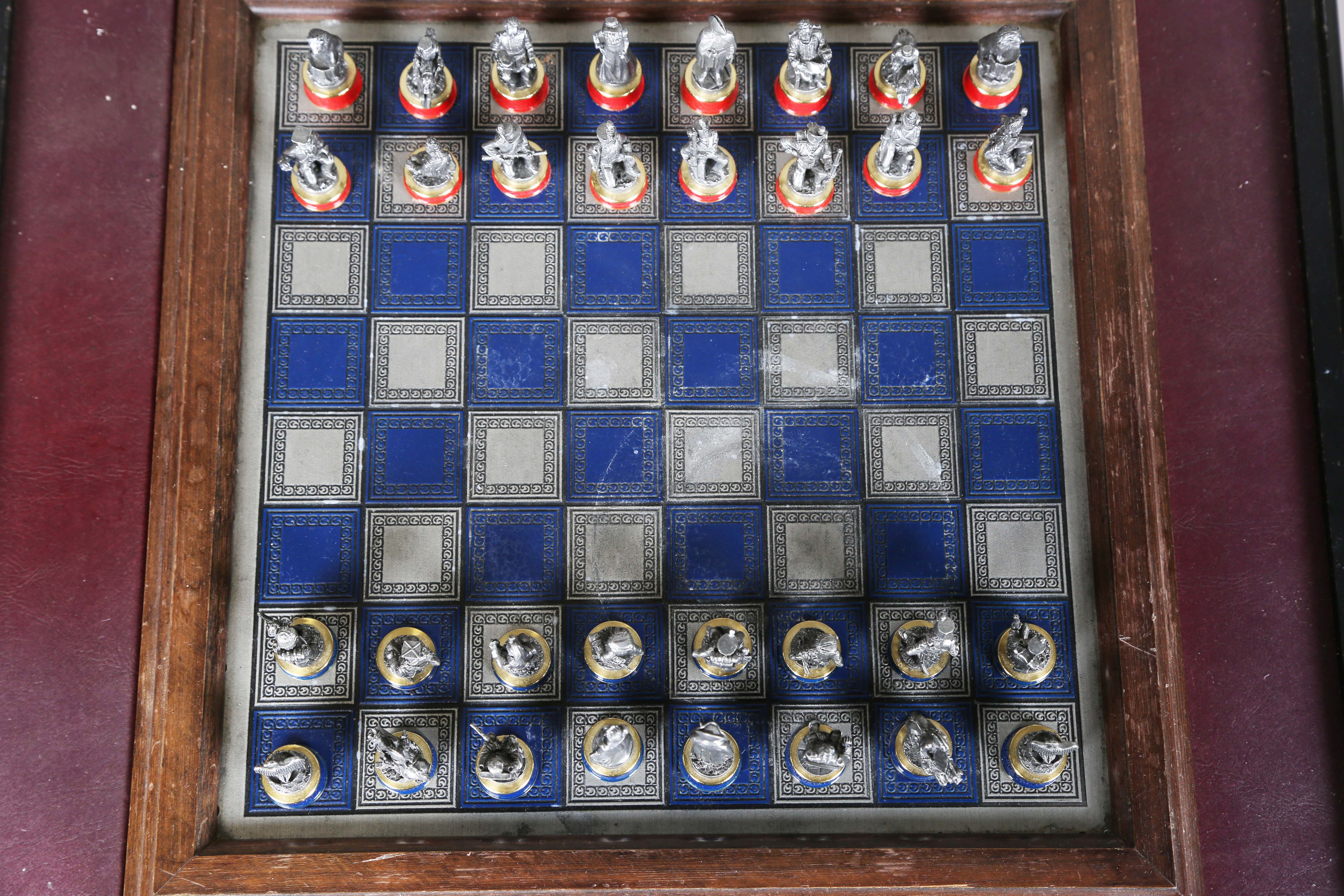 A modern 'Battle of Waterloo' chess set and table by Franklin Mint, height 27cm, width 51cm.Buyer’ - Image 20 of 25