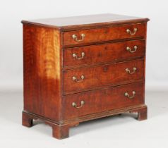 A George III mahogany chest of four graduated oak-lined drawers, height 82cm, width 90cm, depth