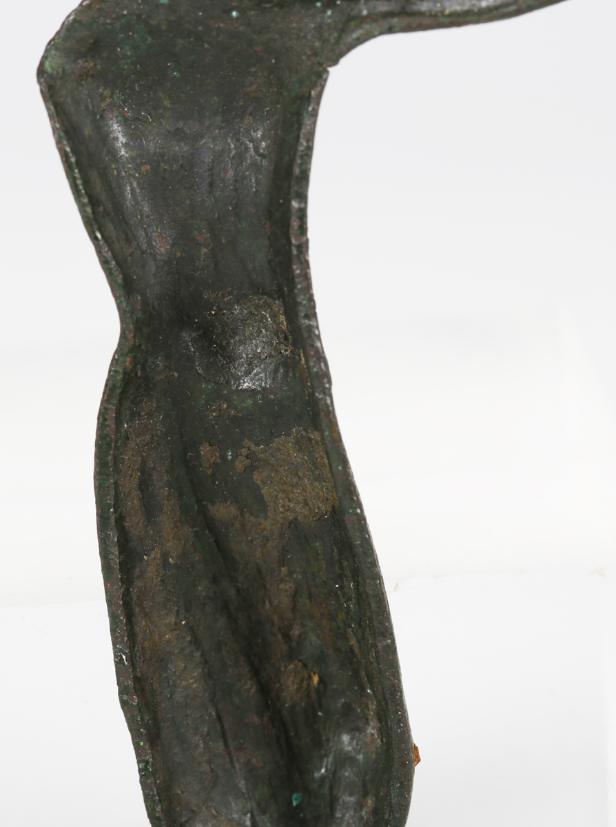 A 14th century copper alloy Limoges style Corpus Christi cross mount with gilt decorated surface and - Image 4 of 9