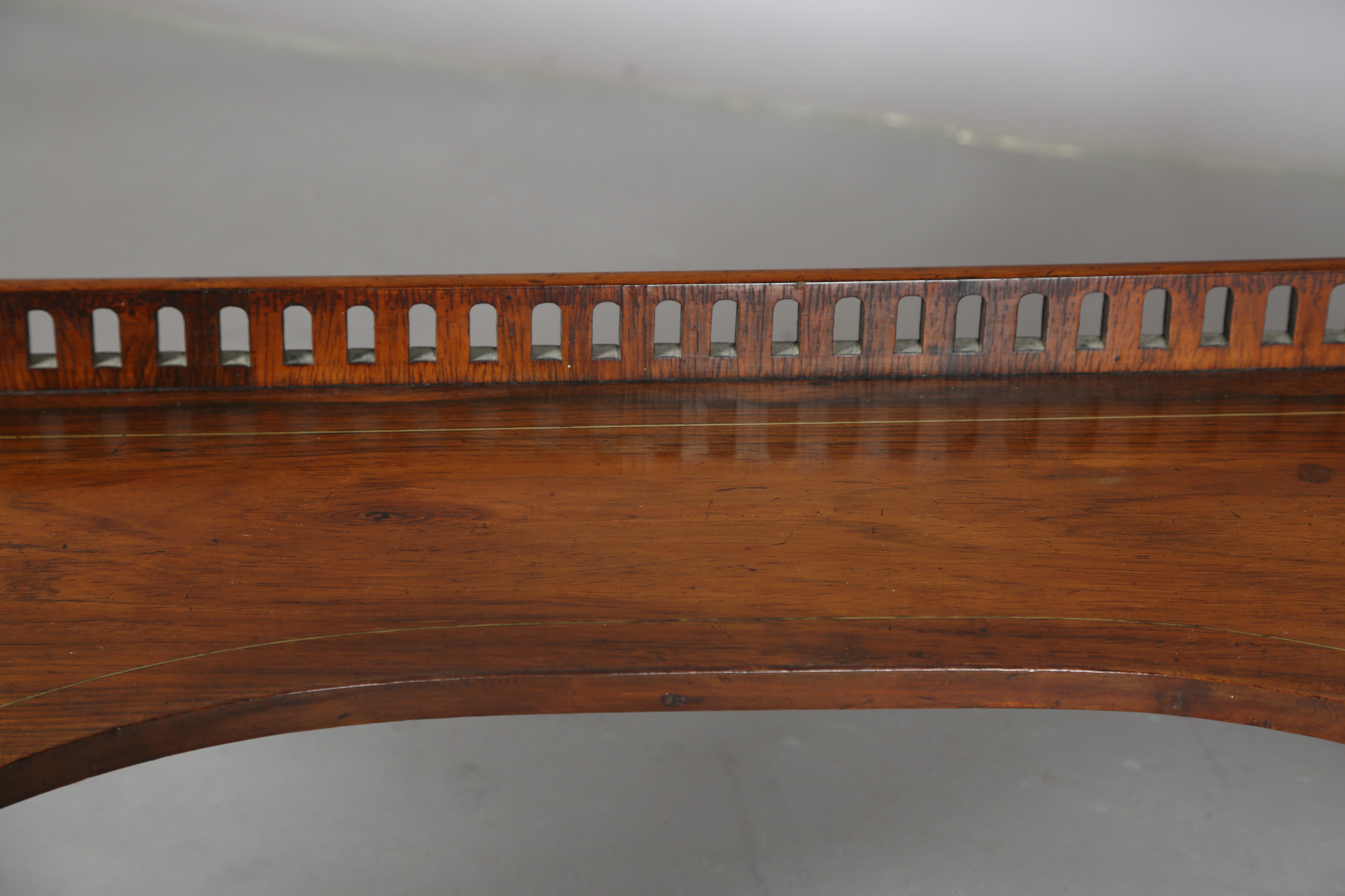 A late Victorian rosewood and foliate inlaid writing table, the domed gallery with hinged lid - Image 16 of 30