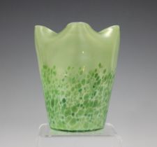 A Loetz ozone Ciselé iridescent glass vase, early 20th century, of gently flared cylindrical shape