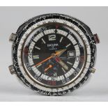 A Sicura Chrono Computer stainless steel gentleman's bracelet wristwatch, circa 1970s, with signed