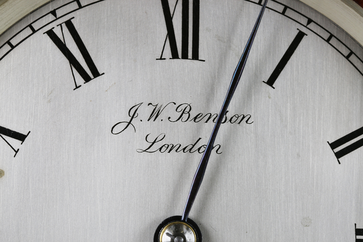 An early 20th century Regency Revival mahogany bracket clock, the three train movement with - Image 10 of 11