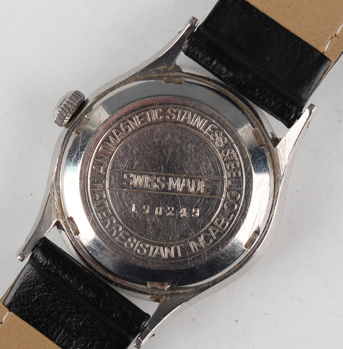 A Helma military style base metal cased wristwatch with signed and jewelled movement, with dust - Image 5 of 13