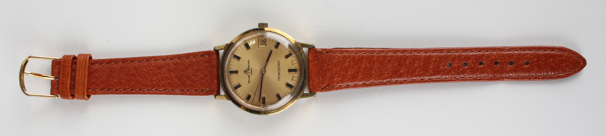 A Baume & Mercier Genève Tronosonic gilt metal fronted and steel backed gentleman's wristwatch, - Image 2 of 7