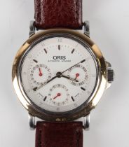 An Oris Automatic Winder stainless steel and gold enamelled calendar wristwatch, Ref. 7434-63,