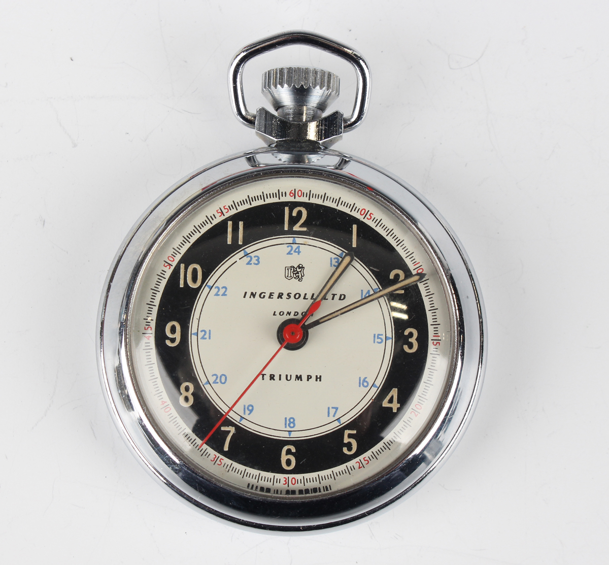 An MoD issue chrome plated base metal cased keyless wind open faced gentleman's pocket watch, the - Image 3 of 18