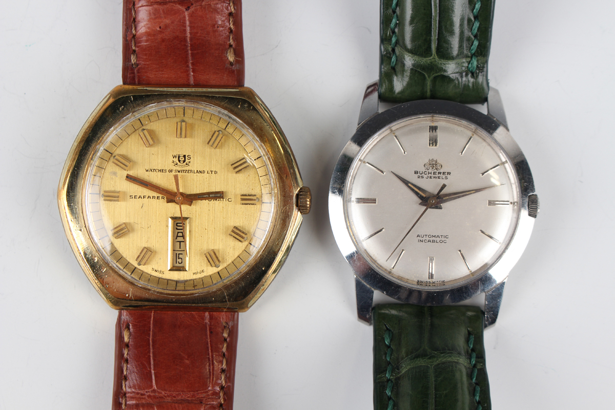 A Watches of Switzerland Ltd Seafarer Automatic gilt metal fronted and steel backed gentleman's