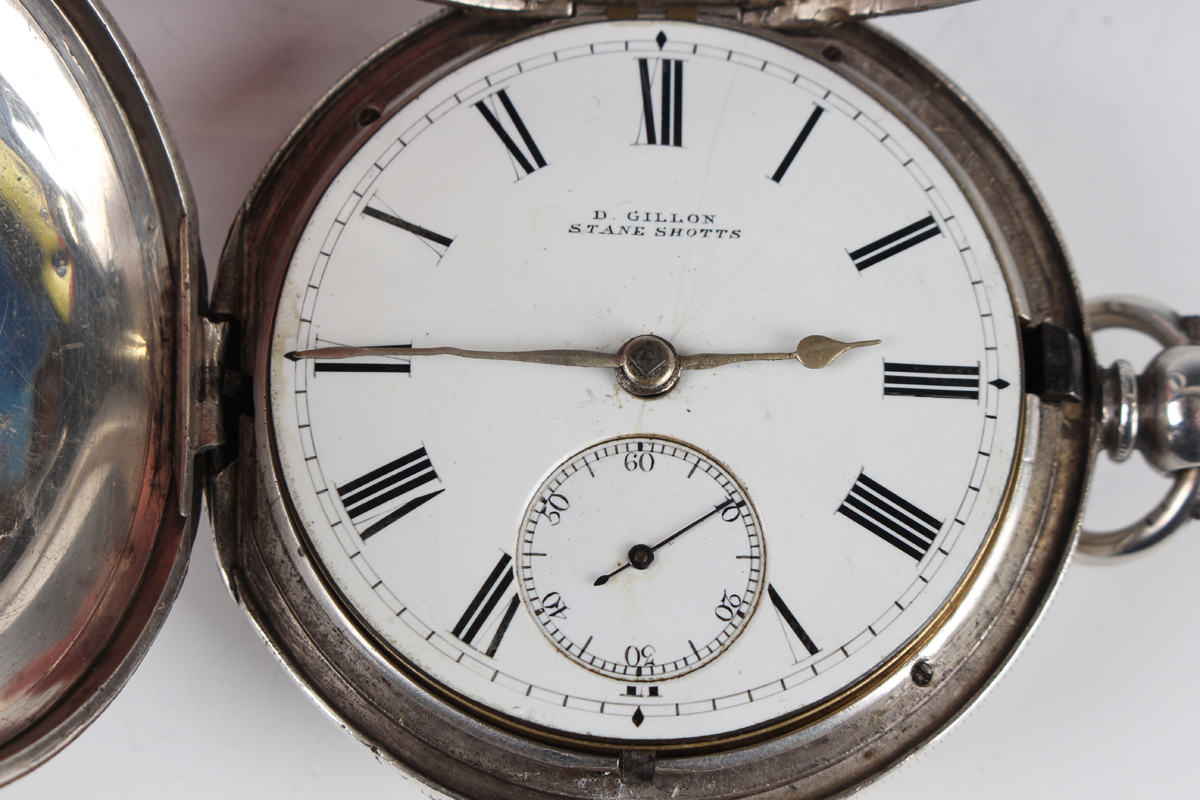 A silver cased keywind open-faced gentleman's pocket watch, the enamelled dial with black Roman hour - Image 17 of 18