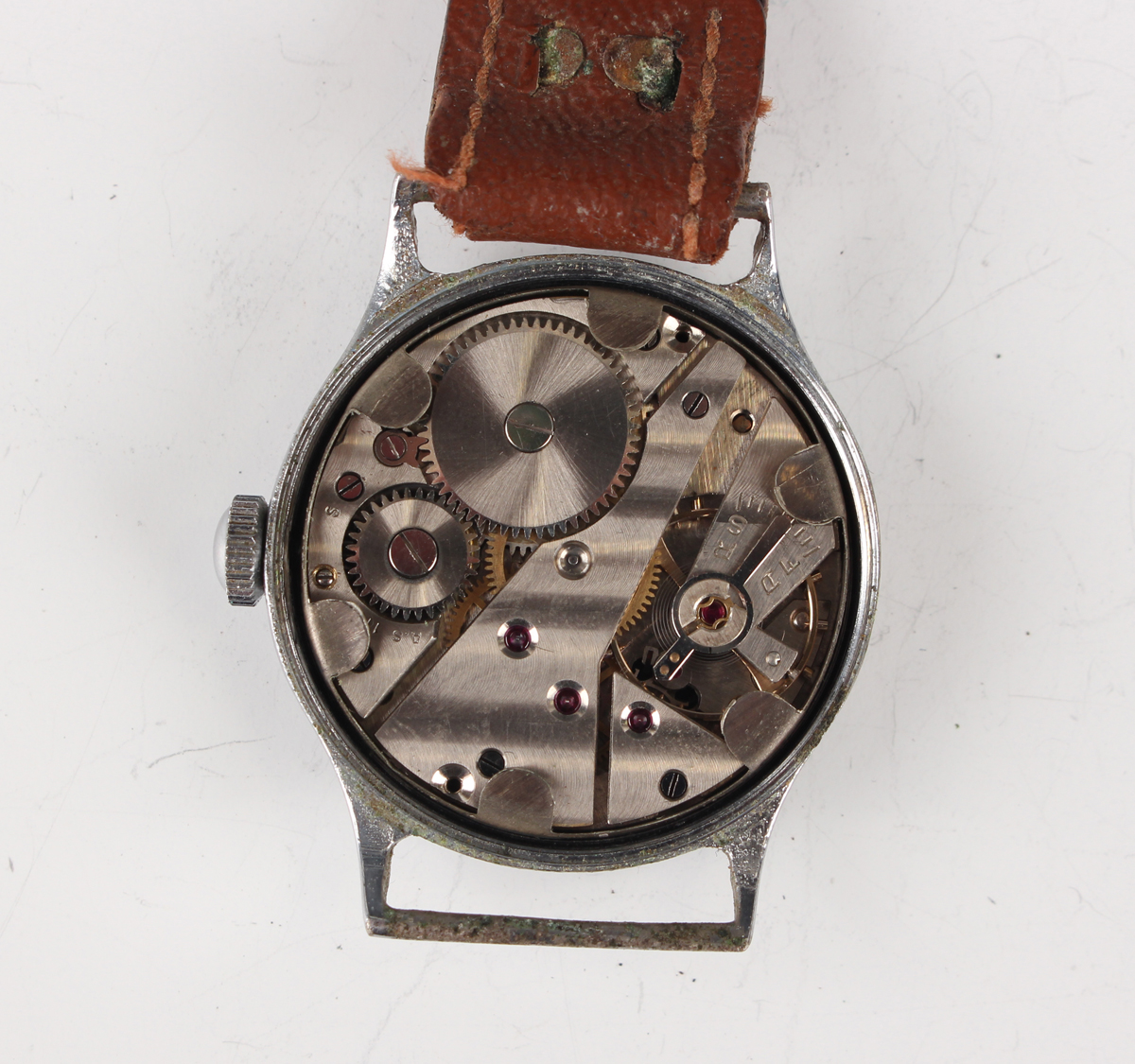 An Omega base metal keyless wind hunting cased gentleman's pocket watch, circa 1916, the signed - Image 9 of 15