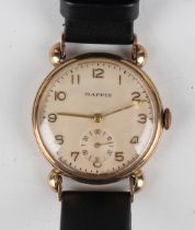 A Mappin 9ct gold circular cased gentleman's wristwatch with unsigned jewelled ETA 900 caliber