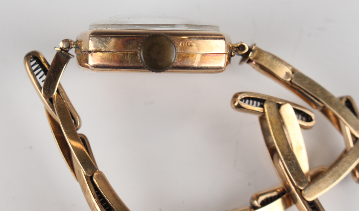 A Medana 9ct gold cased lady's wristwatch on an expanding bracelet, detailed '9ct', case width - Image 9 of 11