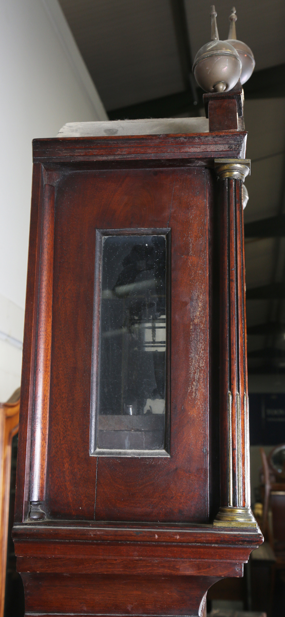 A George III mahogany longcase clock with eight day movement striking on a bell, the 12-inch brass - Image 10 of 22