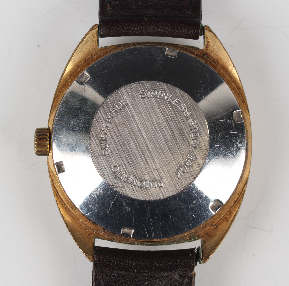 A Montine Automatic gilt metal fronted and steel back gentleman's wristwatch, case width 3.4cm, on a - Image 14 of 15