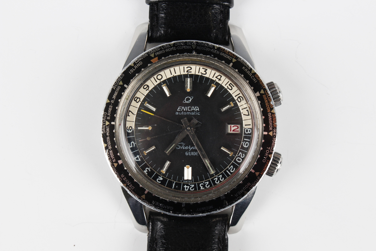 An Enicar Automatic Sherpa Guide 600 stainless steel circular cased gentleman's wristwatch, Ref.