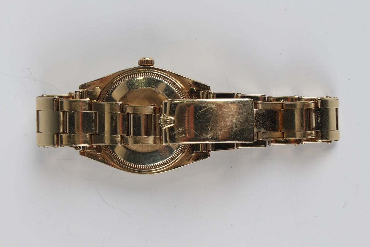 A Rolex Oyster Perpetual Date 14ct gold gentleman's bracelet wristwatch, Ref. 1503, circa 1976-78, - Image 6 of 8