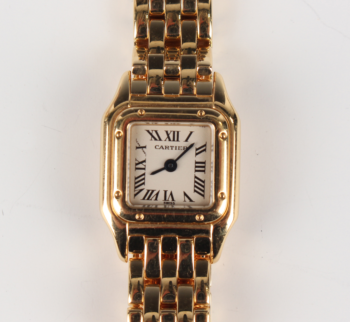 A Cartier Panthère mini 18ct yellow gold lady's bracelet wristwatch, Ref. 11301, with quartz