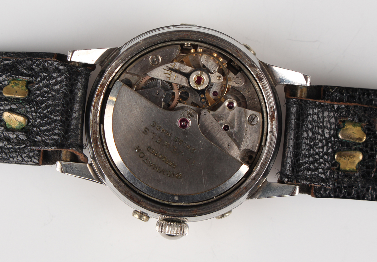 A Le Phare Automatic gilt metal fronted and steel backed triple date calendar gentleman's - Image 7 of 8