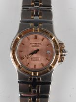 A Raymond Weil Genève Parsifal steel and gilt lady's bracelet wristwatch, the signed engine turned