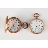 A Waltham 9ct gold keyless wind open-faced gentleman's pocket watch with signed and jewelled