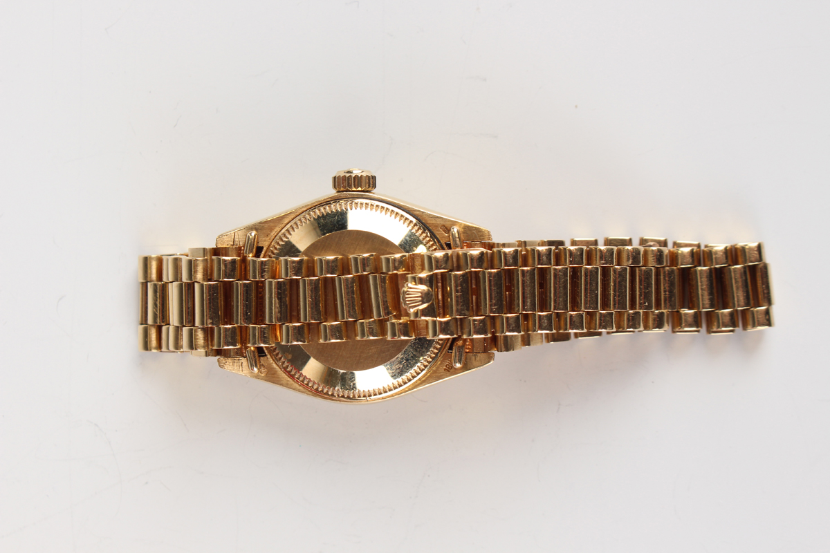 A Rolex Oyster Perpetual Datejust 18ct gold cased lady's bracelet wristwatch, Ref. 6917, circa 1979, - Image 7 of 9