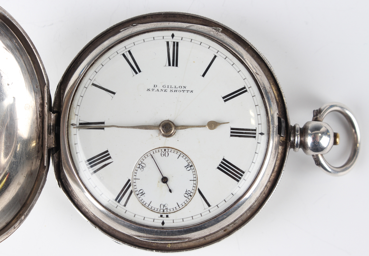 A silver cased keywind open-faced gentleman's pocket watch, the enamelled dial with black Roman hour - Image 18 of 18