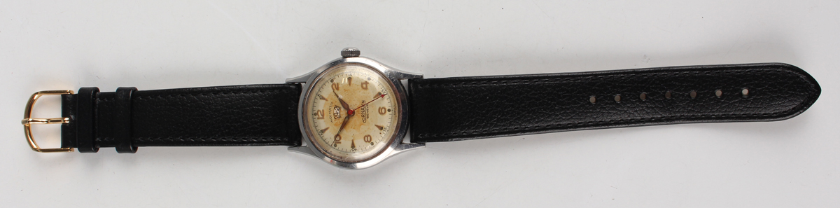 A Helma military style base metal cased wristwatch with signed and jewelled movement, with dust - Image 3 of 13