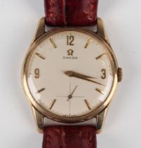 An Omega 9ct gold circular cased gentleman's wristwatch, circa 1961, the signed and jewelled 268