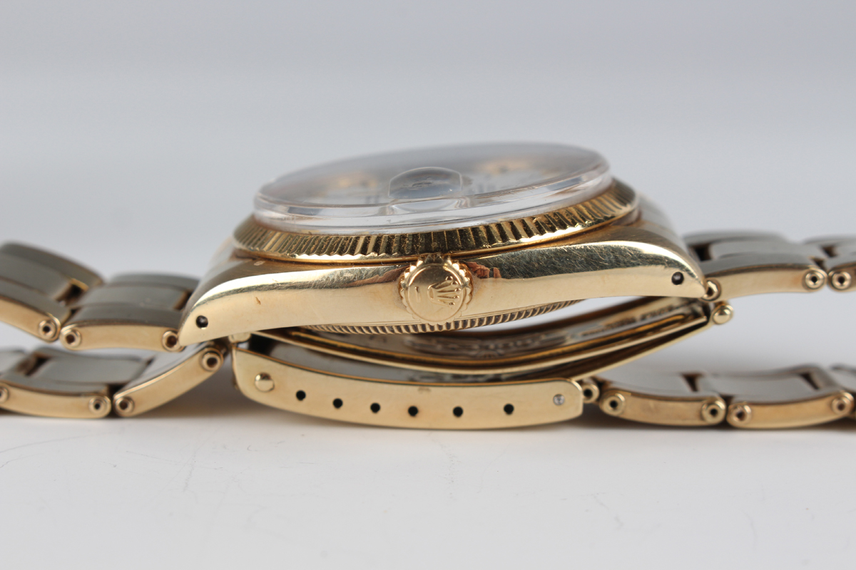 A Rolex Oyster Perpetual Date 14ct gold gentleman's bracelet wristwatch, Ref. 1503, circa 1976-78, - Image 7 of 8