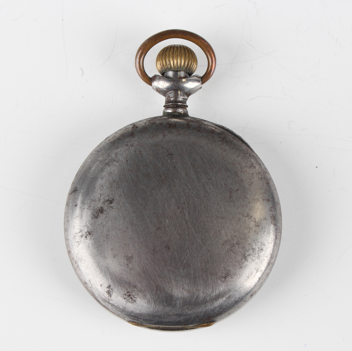 An MoD issue chrome plated base metal cased keyless wind open faced gentleman's pocket watch, the - Image 13 of 18