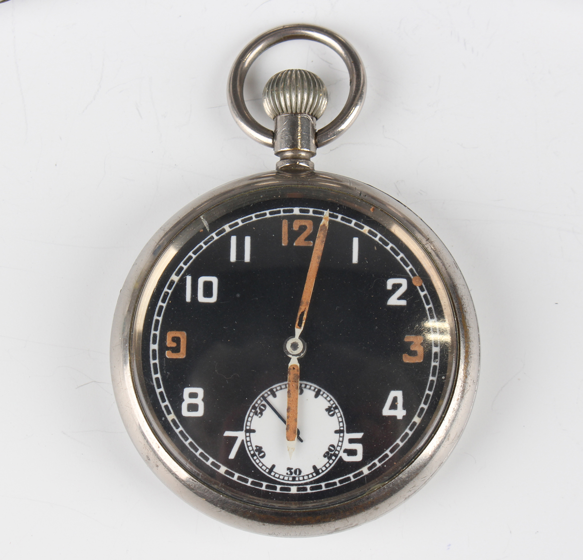 An MoD issue chrome plated base metal cased keyless wind open faced gentleman's pocket watch, the - Image 18 of 18