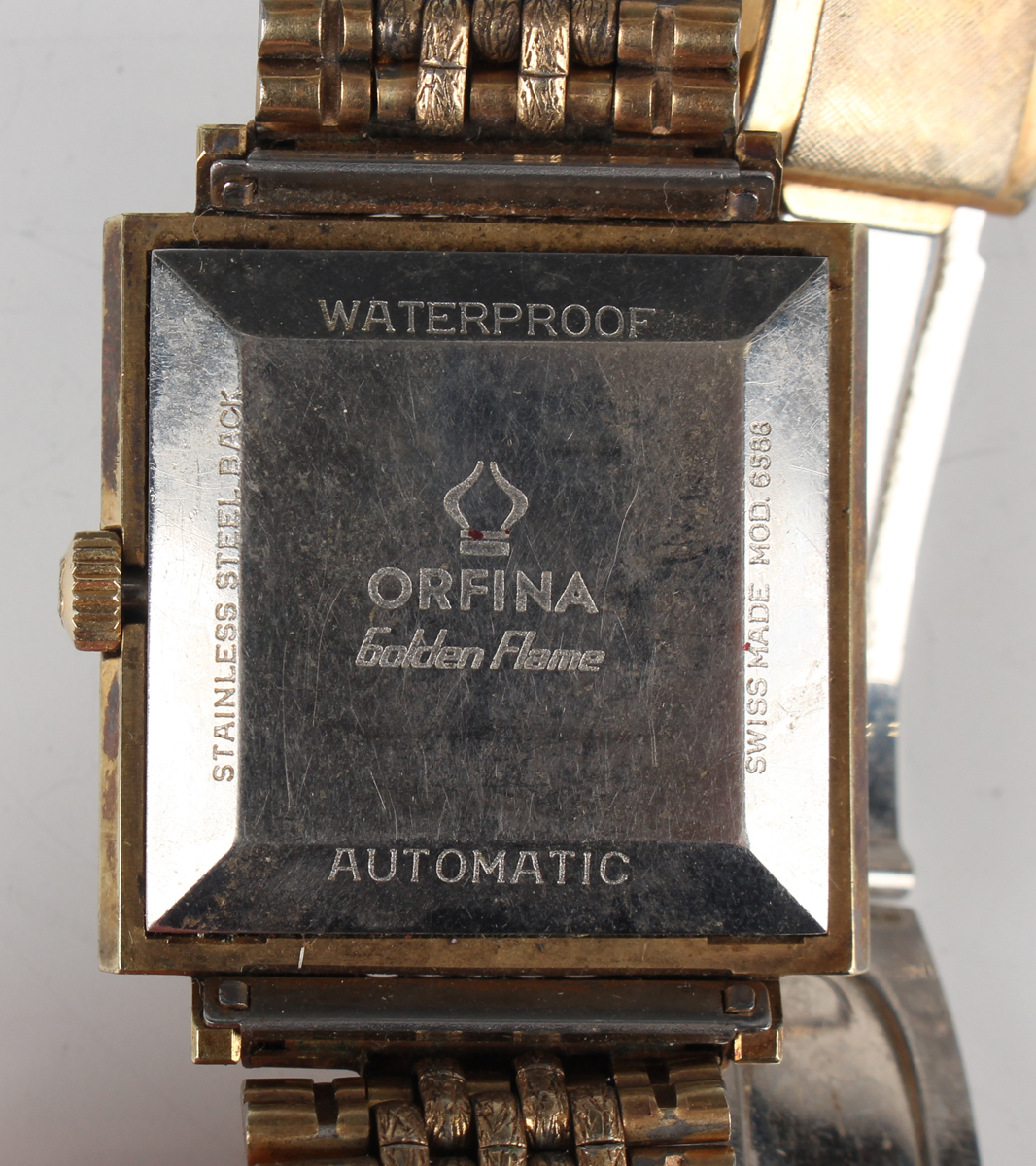A Montine Automatic gilt metal fronted and steel back gentleman's wristwatch, case width 3.4cm, on a - Image 10 of 15