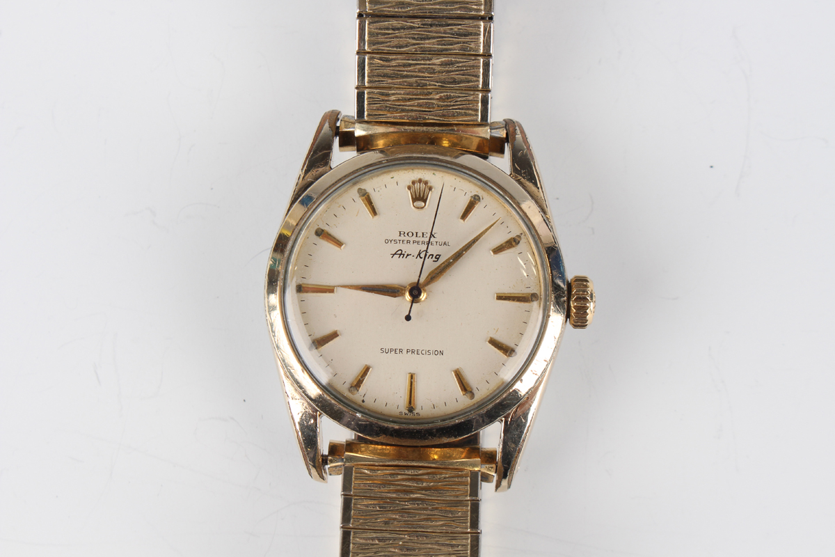 A Rolex Oyster Perpetual Air-King gilt metal fronted and steel backed gentleman's wristwatch, Ref.
