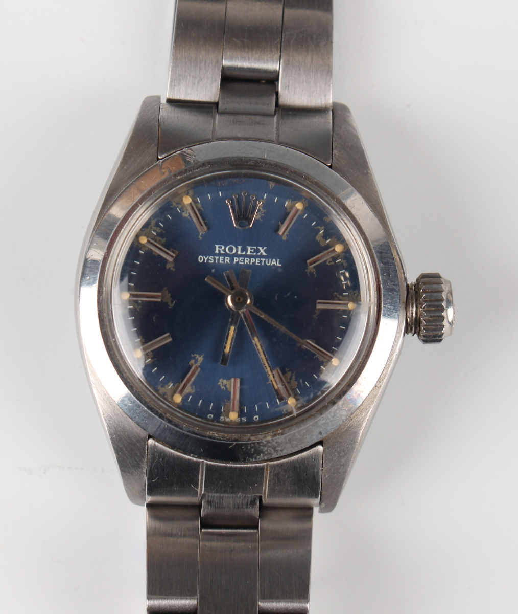 A Rolex Oyster Perpetual stainless steel lady's bracelet wristwatch, Ref. 6718, circa 1976, with